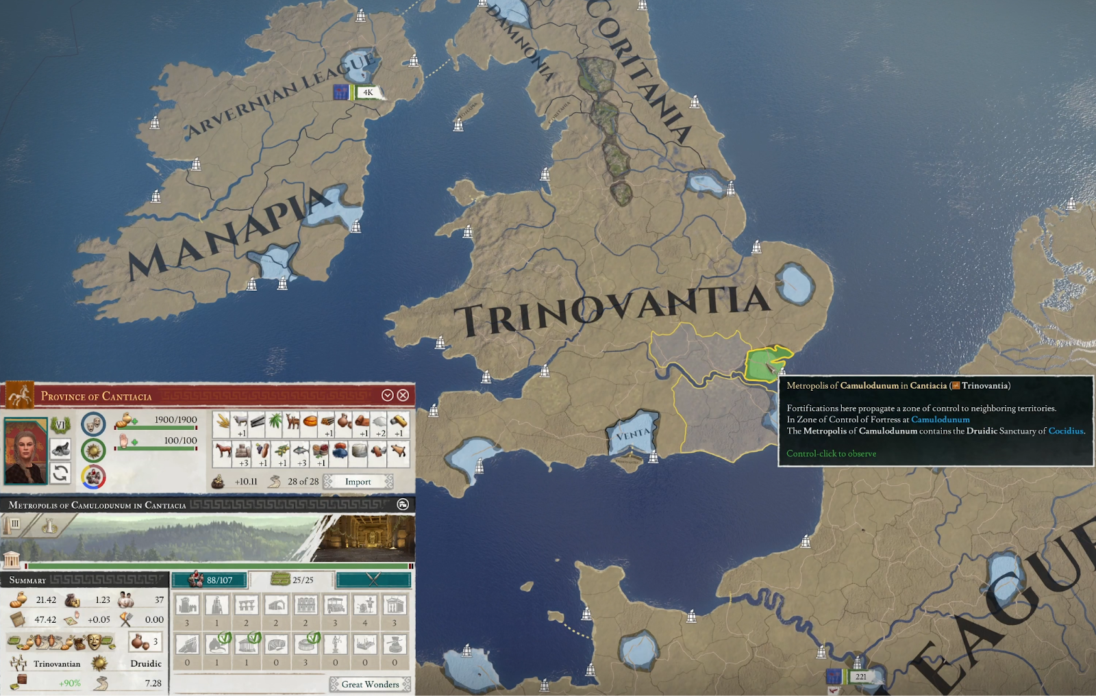City founding and metropolis upgrading