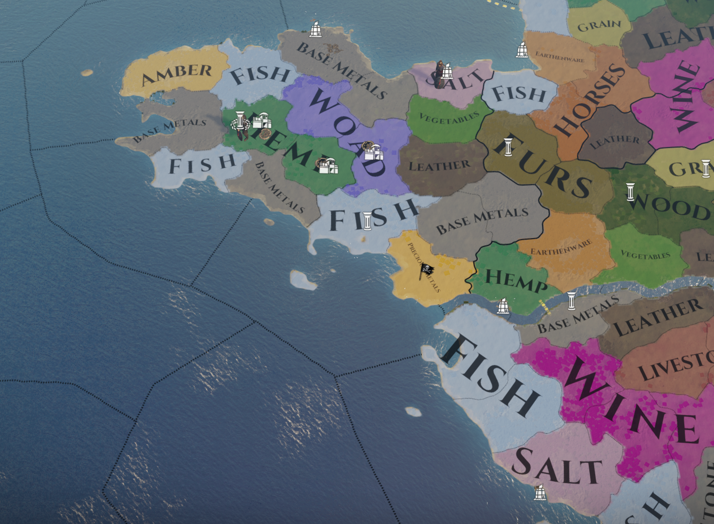AI avoiding ports in mine and farming territories